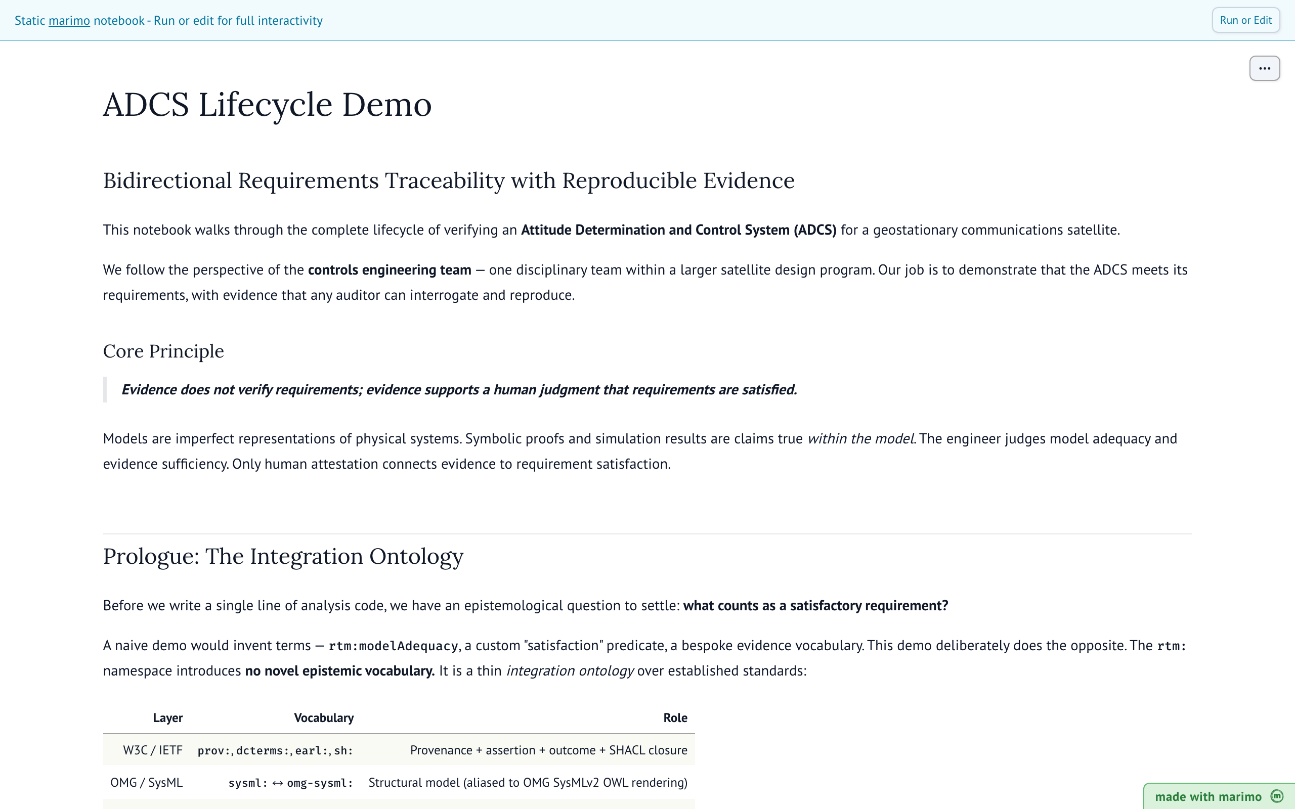 Screenshot of the ADCS Lifecycle Demo notebook
